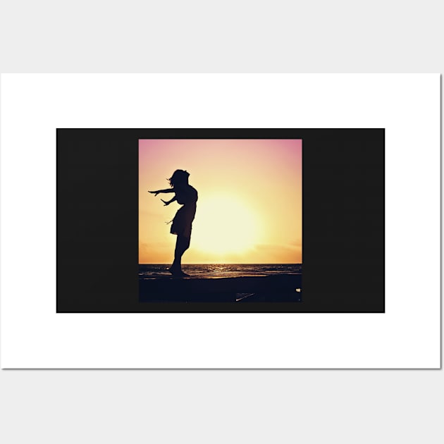 Freedom Silhouette Ocean Sunrise Wall Art by Felicity-K